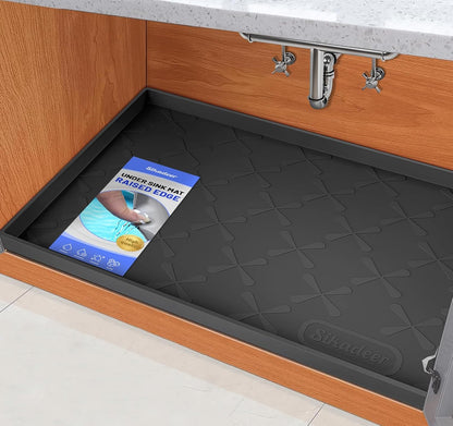 SIKADEER 28" x 22" Under Sink Mat Waterproof, Silicone Mat Kitchen Drawer Shelf and Cabinet Liner, Sink Protector for Kitchen Organizers and Storage, Boot Tray Pet Food Mats