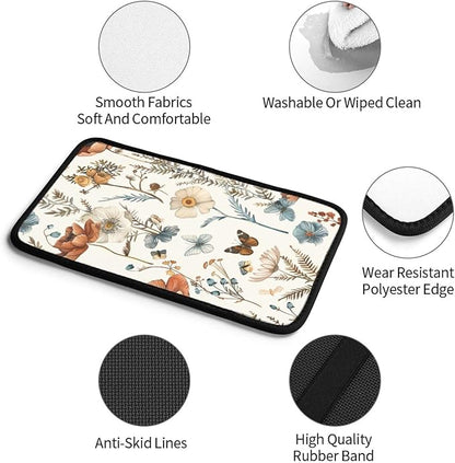 Universal Car Center Console Cushion Pad, Watercolor Flowers Botanicals Soft Waterproof Car Center Console Cover Auto Armrest Seat Box Cover Protector for Most Vehicle SUV Truck Car