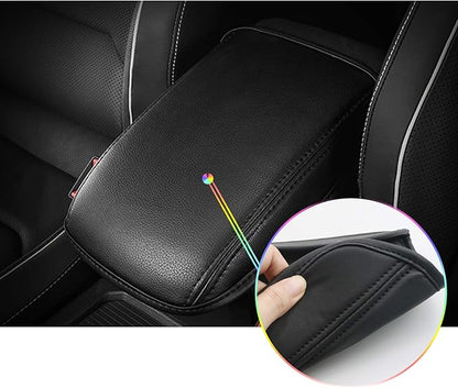 SKTU Auto Central Console Armrest Rest Pad Fit for 2018 2019 2020 Volkswage VW Ti-guan MK2 Seat Box Cover Protector Automotive Car Center Console Soft Cushion (Black Line)