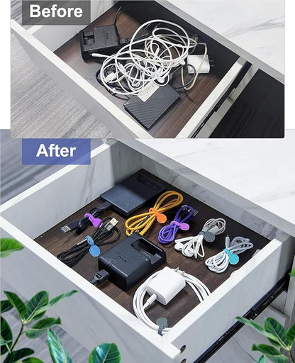12 PCS Silicone Magnetic Cable Ties, Cable Clips Cord Organizer [1S] Management cable Cords, Reusable Magnet Cable Organizer, Phone Cord Holder for Organizing, Bookmark Whiteboard Fridge Magnets etc