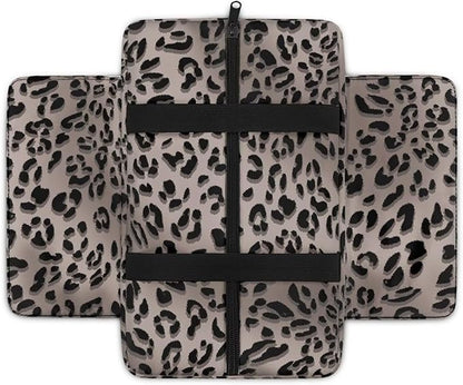 Car Armrest Storage Box Mat, Grey Leopard Car Center Console Cover, Vehicle Armrest Seat Box Cover Accessories Interior Protection for Most Vehicle, SUV, Truck, Car