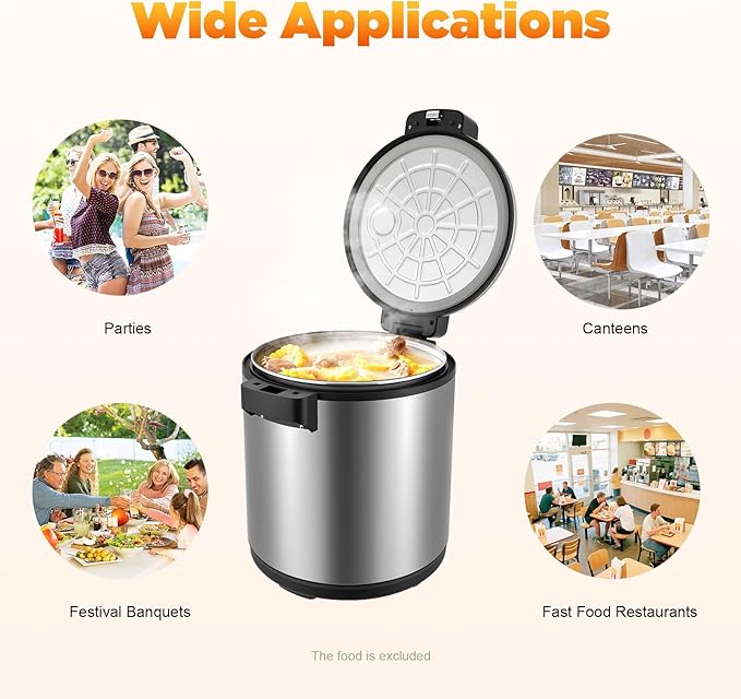 Commercial Electric Rice Warmer, Stainless Steel Rice Warmer Heavy Duty 6Gal