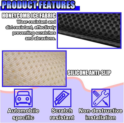 Car Center Console Cover, Cooling Auto Armrest Cushion Pad with 2 Storage Bags, Breathable Elbow Pillow Middle Console Protector, Universal Vehicle Interior Accessories (Black)
