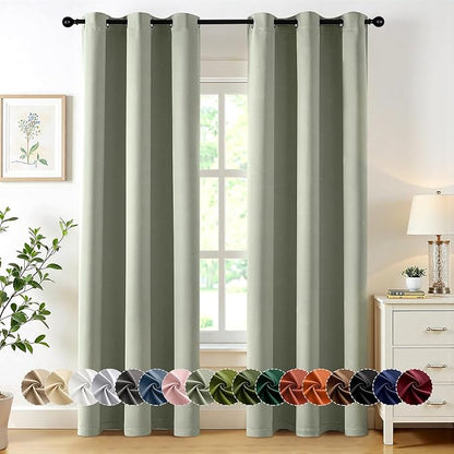 MIULEE Sage Green Blackout Curtains