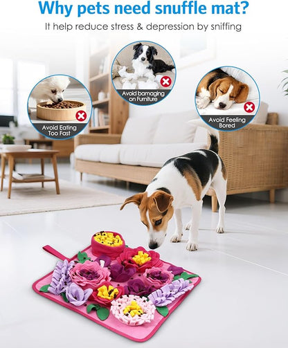 Snuffle Mat for Dogs, AMIR Dog Snuffle Mat, Slow Feeding Sniff Mat for Dogs Encourages Foraging Skills, Reduces Stress, and Aids in Training