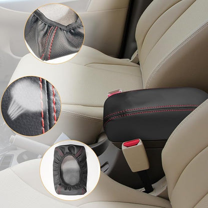 Compatible with Center Console Armrest Cover for Hyundai Tucson 2005-2009 Leather Arm Rest Storage Box Lids Cushion Protector Pad