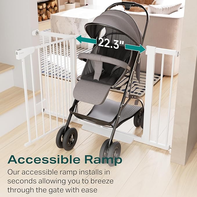 Cumbor 29.7-46" Baby Gate for Stairs, Toddler Safety Essentials for The House