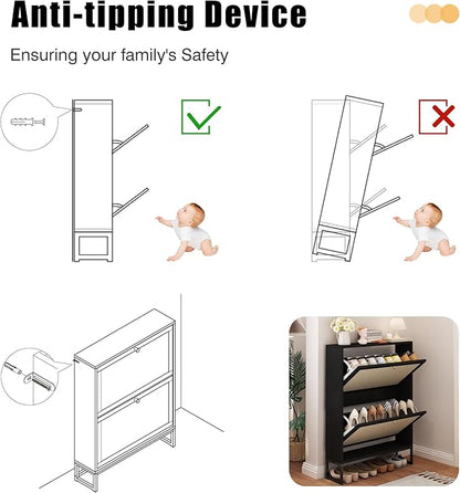 AVZEAR Narrow Shoe Cabinet