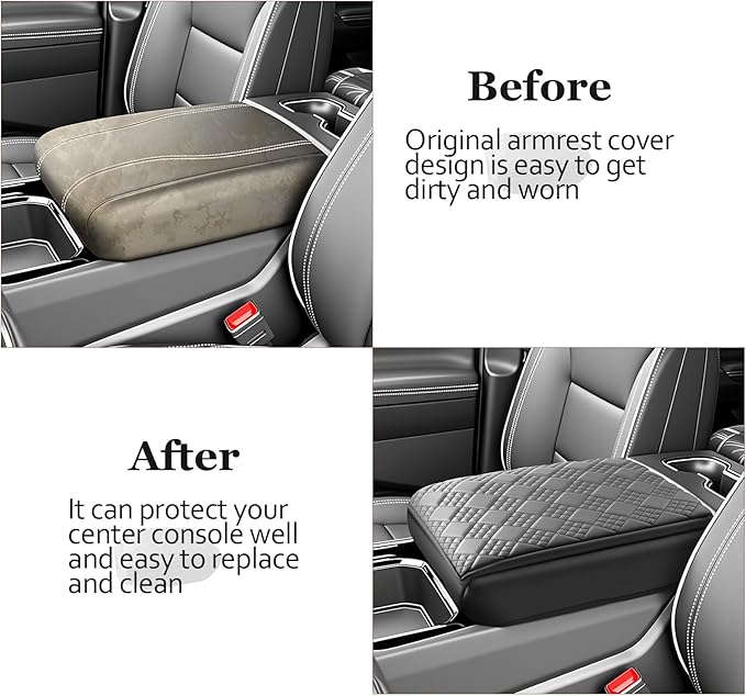 SKTU 2024 2025 2026 Chevy Silverado EV Center Console Cover Silverado EV Armrest Cover Silverado EV Console Pad [Durable, Soft] 2024 2025 2026 Chevy Silverado EV Accessories Console Cushion (Thicken)