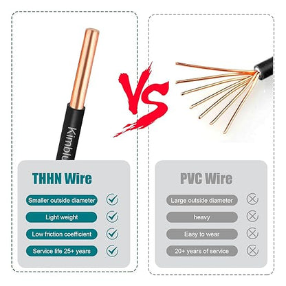 THHN Wire 10 Gauge 100 FT OFC Electrical Wire, 10 AWG Solid Copper Wire Rated
