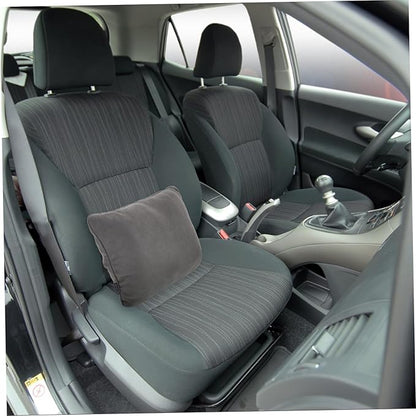 Ergonomic Car Seat Cushion for Driving Comfort PP Cotton Lumbar Support Pillow for Office and Car Stylish Grey Back Cushion Reduces Lower Back Easy Installation