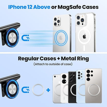 Karltys 2800gf Magnetic Phone Holder, Screen Base Phone Mount with iPhone MagSafe, 360° Rotation Phone Holder for Toyota Land Cruiser J250 250 2024 2025 2026 8/12.3" Screen Accessories