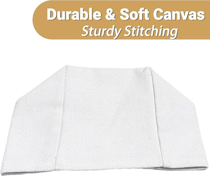 Tissue Box Cover, Cute Bleach White Linen Fabric Decorative Square Tissue Box Holder/Organizer for Bathroom Vanity Countertop/Office/Nightstand/Desk