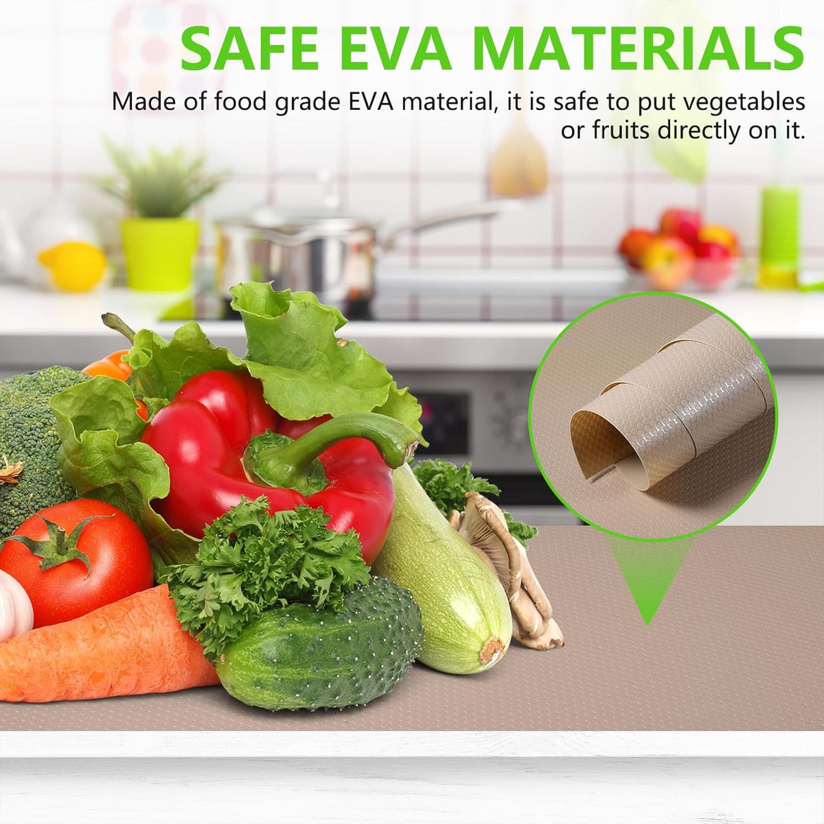 Beige Shelf Liners for Kitchen Cabinets Non Adhesive Drawer Liner for Bathroom Waterproof Refrigerator Liners for Shelves Fridge Plastic Mats Cabinet Cupboard Liner 11.8 x 236.2 Inches x 2 Rolls