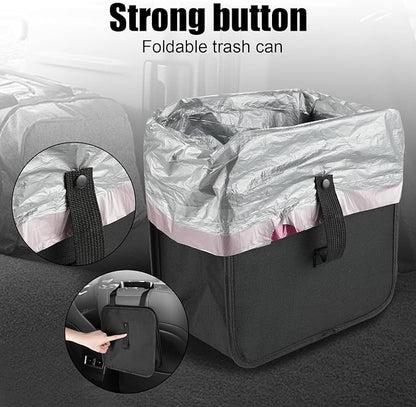 Amiss Foldable Car Trash Can, Collapsible Garbage Bag for Car, Hanging Waterproof Leakproof Trash Can Storage Bag, Automotive Interior Accessories, Multifunctional Car Storage Bag (3 Gallon)