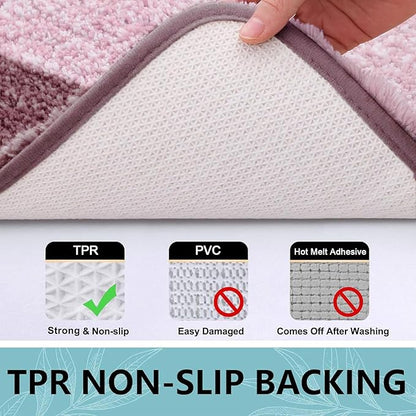 Arotive Microfiber Bathroom Rugs, Shaggy Soft and Absorbent Bath Rug, Non-Slip, Thick Plush Machine Washable Dry Bath Mats for Bathroom, Tub and Shower, 36x24, Mauve, Rectangular
