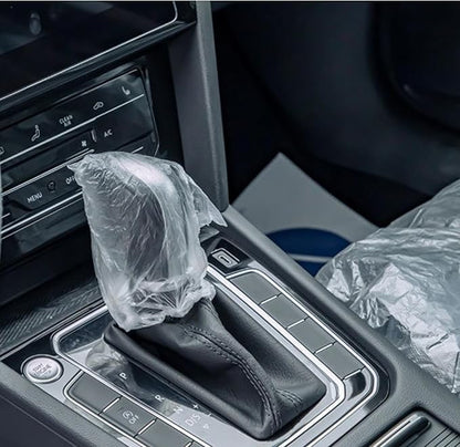 100 PCS Universal Car Disposable Handbrake Cover,100 PCS One-time Use Car Handbrake Protector for Auto Truck Bus,Auto Handbrake Protection,Convenient Handbrake Sleeve,Easy Install Car Handbrake Shield