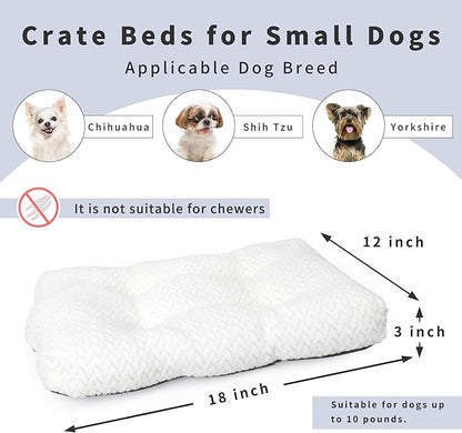 Necesitar 18 inch Dog Crate Bed Dog Mats for Sleeping,Up to 10 lbs Fluffy White Puppy Pad XXS
