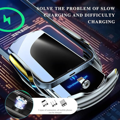 Sun Walker Wireless Car Charger Mount, Electric Induction 15W Fast Charging Bracket Air Vent Phone Holder, Auto-Clamping Wireless Charger Vent Mount Compatible with Most Smartphones (Silver)