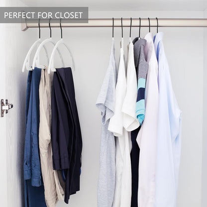 MIZGI Premium Velvet Hangers 50 Pack Heavyduty- Non Slip No Shoulder Bump Suit Hanger - Black Hooks,Space Saving Clothes Rounded Shape for Coat,Sweater,Jackets,Pants