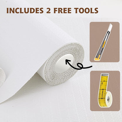Shelf Liners for Kitchen Cabinets Non Adhesive Drawer Liner 12in x 30FT Pure White Thickened Shelf Liner Strong Non-Slip Easy to Clean for Tool Box Refrigerator with Knife and Tape Measure