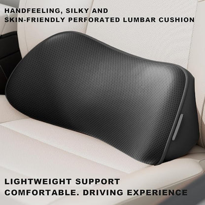 Lumbar Support Pillow, Non-Slip, 39.5x17.5x8.5cm, Ergonomic Back Cushion, Car Seat Pillow, Ergonomic Design, for Car, Chair, Driving, Seat, Office, Back, Support, Relief