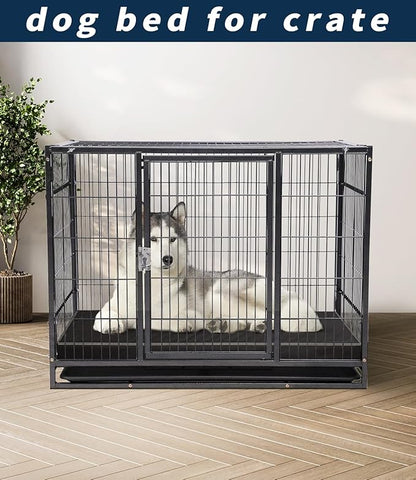 Dog Bed for Crate Orthopedic, Waterproof with Removable Washable Vegan Leather Cover, Suitable for Pets Up to 90 lbs