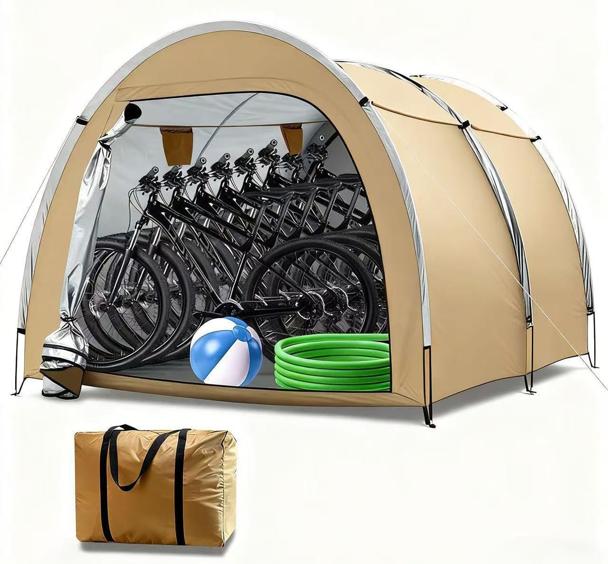 Bike Storage Shed Tent,Outdoor Portable Bicycle Storage Sheds with 420D Oxford Fabric Waterproof for 6-8 Bikes,Bike Covers Shelter for Motorcycle,Garden Tools,Toys,Lawn Mower