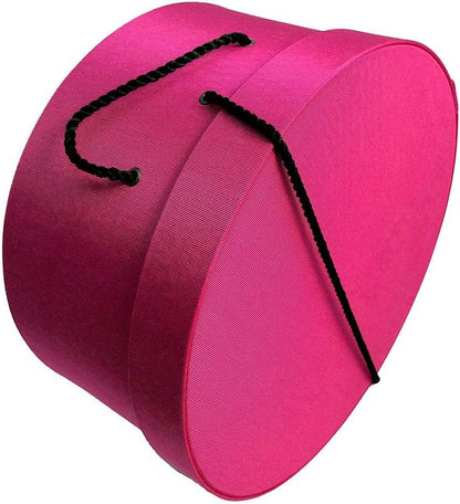 Sarah's Hat Boxes Classic Cerise Hat Box – 14.75" x 7.5" (Dia. x Ht.) Handmade in USA – Odorless Non-Toxic Adhesive, Cording Handle – Premium Storage for Hats & Accessories