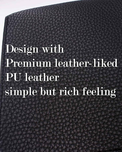 Tissue Box Holder Rectangular Leather – with Bottom Belt [JESMINI, Black] Modern Long PU Leather Rectangle Tissue Box Cover Holder Decorative for Bathroom Vanity Countertop/Night Stands/Office Desk