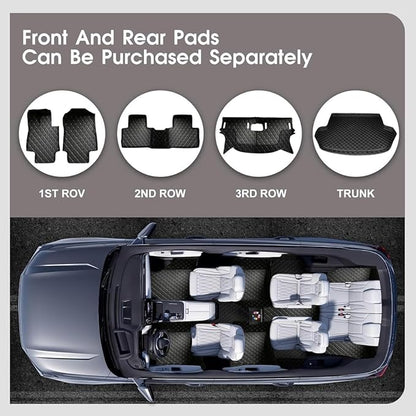Yaruicar Custom Personalized Floor Mats for Cars Luxury Full Coverage All Car Floor Mats Anti-Slip Leather Car Mat Set Trucks & SUVs Trucks Automotive Floor Mats Liners (White)