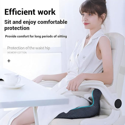 Seashell Memory Foam Seat Cushion -for Office Chair, Truck seat, Car Seat, Airplane Back Support & Sciatica Relief & Tailbone & Coccyx Pain Relief for Long Sitting and Driving(Black)