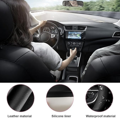 Car Steering Wheel Cover, Universal 15" Anti-Slip Auto Steering Wheel Protector for Men Women, Breathable Odor Free Leather Steering Wheel Car Accessories Fit Most Vehicles (Black)