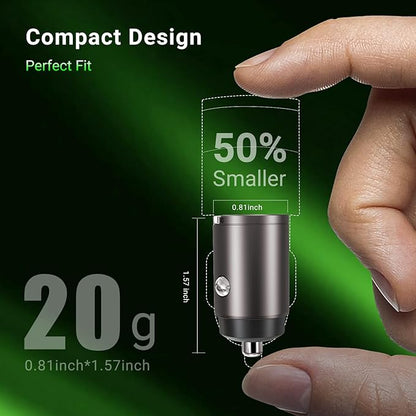 CMARS 125W (PD65W+QC60W) Car Charger USB C/A Plug Outlet, 12-24 Volt Dual Port Fast Charge, Cigarette Lighter Adapter for iPhone 17/16/15/14/13/12/Pro/Max, MacBook/iPad/Samsung/Other Android Devices