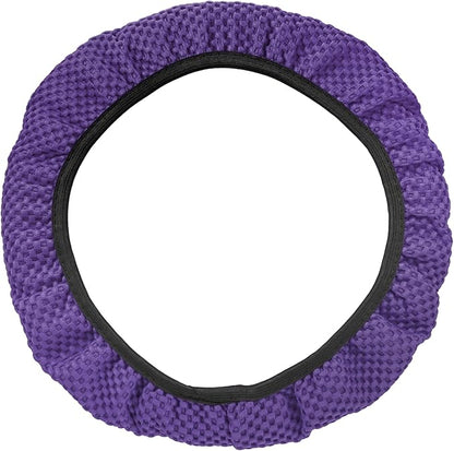 X AUTOHAUX Steering Wheel Cover Universal Elastic Stretch Antislip Breathable Microfiber Ice Silk Interior Trim Wheel Protector for Car Truck SUV Purple