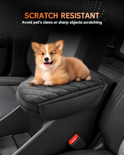 CDEFG for Chevrolet Trax 2024-2025 2026 Center Console Cover Armrest Box Cover for Chevy Trax (LS, 1RS, LT, 2RS, ACTIV) Accessories Arm Rest Protector Leather Checkered Padded Side Pocket