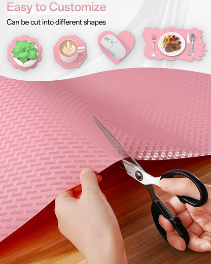 Shelf and Drawer Liner for Kitchen Cabinet, Non-Adhesive 18in x 120in Waterproof Contact Paper Refrigerator Liners Thickened Durable EVA Material Non Slip Mat for Dresser Cupboard Pantry Protector