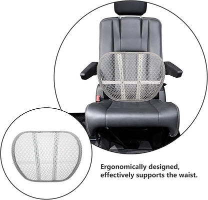 Breathable Car Seat Lumbar Pillow with Cooling Mesh Back Support Pad for Summer Driving Ergonomic Lower Back Relief Cushion for Office Car and Travel Random Color