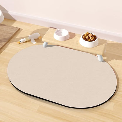METEOROCK Large Pet Feeding Mat – 28''x17'' Absorbent Dog Mat for Food and Water, Easy Clean Cat Dog Water Bowl Mat, Non-Slip Pet Water Mat Protect Floor, Fit with Automatic Feeders and Double-Bowl