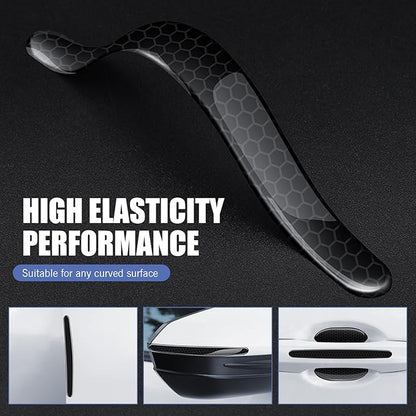 8 PCS Door Handle Bowl Stickers, Reflective Door Handle Scratch Protectors, Auto Anti-scratch Paint Bowl Stickers, Universal for Most Cars, Trucks, SUVs (Black)