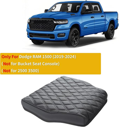 GIANT PANDA Custom Fit Center Console Cover for Dodge RAM 1500,2019 2020 2021 2022 2023 2024 with Jump Seat- Waterproof Faux Leather Armrest Center Cover - Full Protection-Black