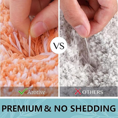 Arotive Microfiber Bathroom Rugs, Shaggy Soft and Absorbent Bath Rug, Non-Slip, Thick Plush Machine Washable Dry Bath Mats for Bathroom, Tub and Shower, 30x20, Orange, Rectangular