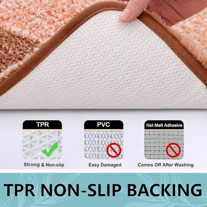 Arotive Microfiber Bathroom Rugs, Shaggy Soft and Absorbent Bath Rug, Non-Slip, Thick Plush Machine Washable Dry Bath Mats for Bathroom, Tub and Shower, 44x24, Orange, Rectangular