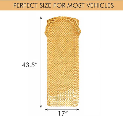 ZONETECH Beaded Car Seat Cover, Cooling Wood Bead Seat Cover, Breathable Semi Truck Seat Covers Massaging, Anti-Sweat and Back Support Features, Double Strung Universal Fit Natural Color 2-Pack