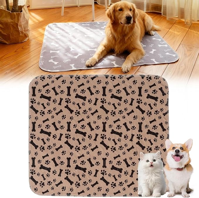 Puppy Pads with pheromones, 2026 Upgraded Washable Puppy Pads for Dogs & Cats, Pee Pad - Leak & Odor Waterproof, Non-Slip Base, Easy to Clean & Reusable (Brown-B, XS: 11.8" × 11.8")