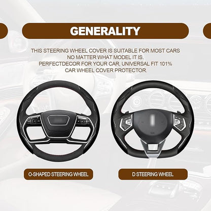 Car Interior Accessories Butterfly Steering Wheel Cover Car Carbon Fiber Anti-Skid Steering Wheel Cover (Black)