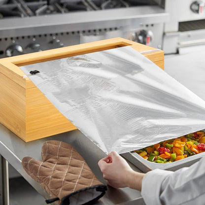 12" Commercial Plastic Wrap Dispenser with Cutter & Roller - Heavy-Duty Holder for 3000ft Film, 1000ft Foil Roll, Fits Costco Saran Wrap - Restaurant, Kitchen & Foodservice Storage
