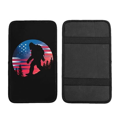 Big Walking American Flag Car Auto Armrest Cushion Cover Accessories Center Console Seat Box Pad Protector Universal Decoration for Most Vehicle SUV Truck