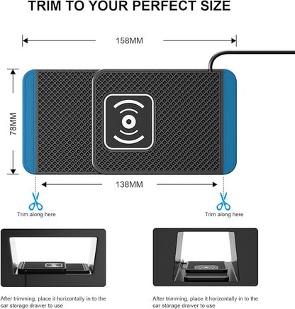 Wireless Charging Pad for Car for Kia Sportage 2018-2023 2024, 20W Fast Qi Car Ultra-Slim Wireless Charger Mat Non-Slip Silicone Dashboard Charging Pad,Type-c