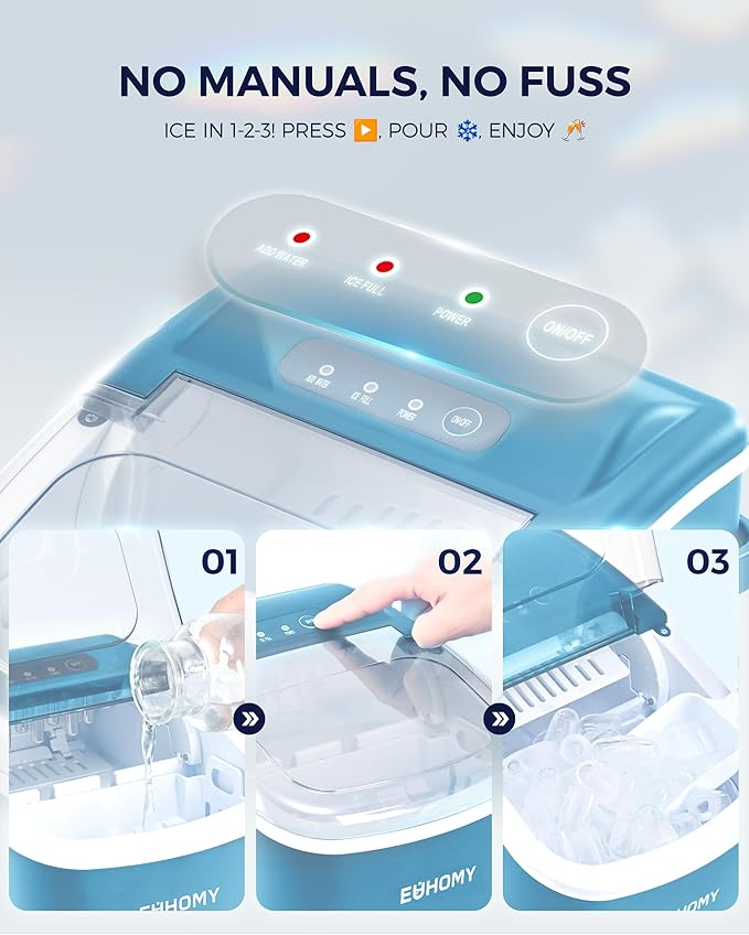 EUHOMY Countertop Ice Maker Machine